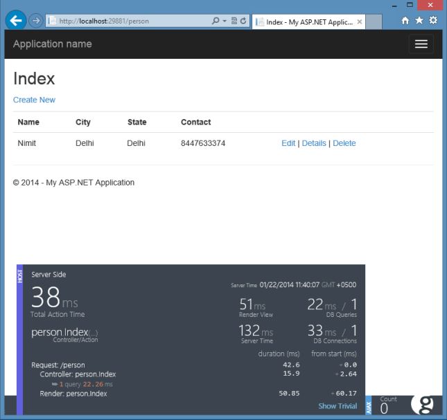 Controller Information in Glimpse